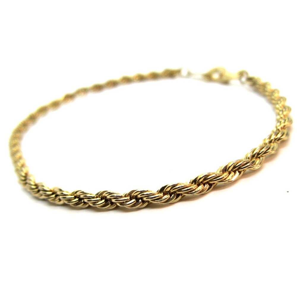 Vintage 14K GP Twisted Rope Chain Bracelet 7.5"